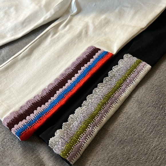 Cynthia Rowley Set (2) Embroider Poplin Twill Lace Up Pant Jeans‎ Bundle SZ 10 - Picture 12 of 16